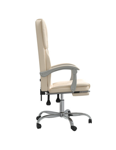 Poltrona da Ufficio Reclinabile Crema in Similpelle