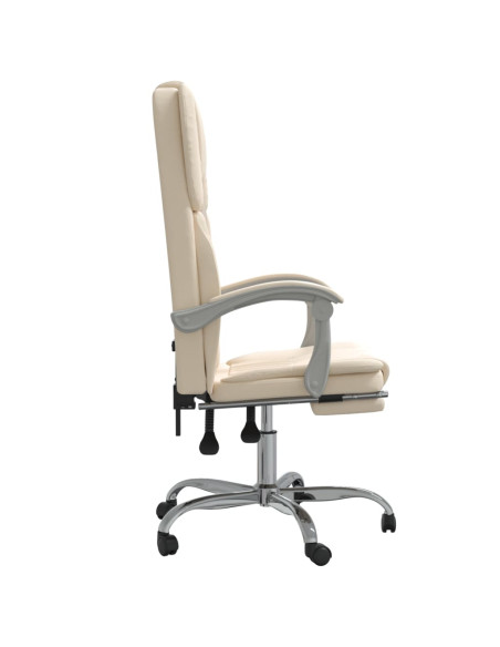Poltrona da Ufficio Reclinabile Crema in Similpelle