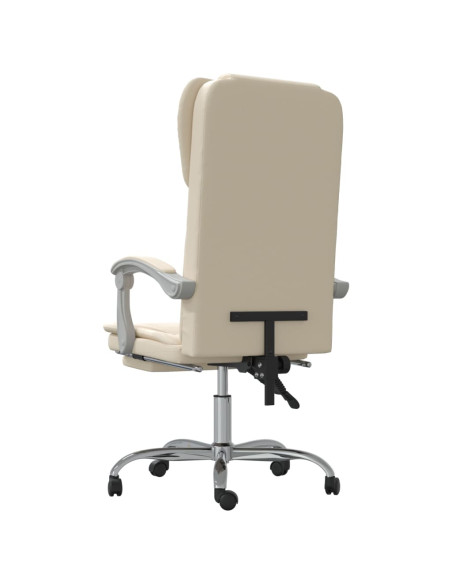 Poltrona da Ufficio Reclinabile Crema in Similpelle