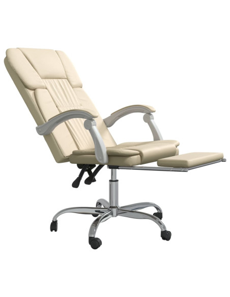 Poltrona da Ufficio Reclinabile Crema in Similpelle