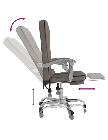 Sedia da Ufficio Massaggio Reclinabile Tortora in Tessuto