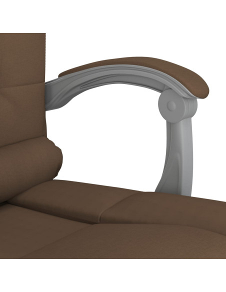 Sedia da Ufficio Massaggio Reclinabile Marrone in Tessuto