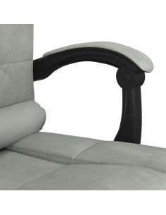 Sedia da Ufficio Massaggio Reclinabile Grigio chiaro in Velluto