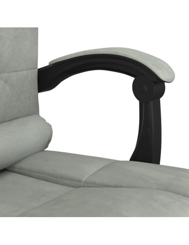 Sedia da Ufficio Massaggio Reclinabile Grigio chiaro in Velluto