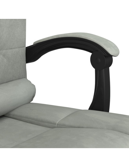 Sedia da Ufficio Massaggio Reclinabile Grigio chiaro in Velluto