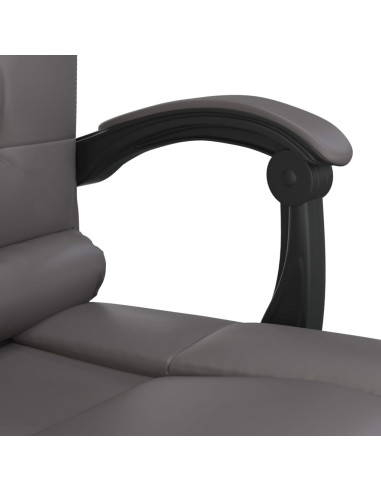 Poltrona da Ufficio Massaggiante Reclinabile Grigio Similpelle