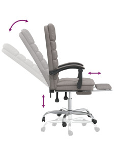 Sedia da Ufficio Massaggio Reclinabile Tortora in Tessuto 2