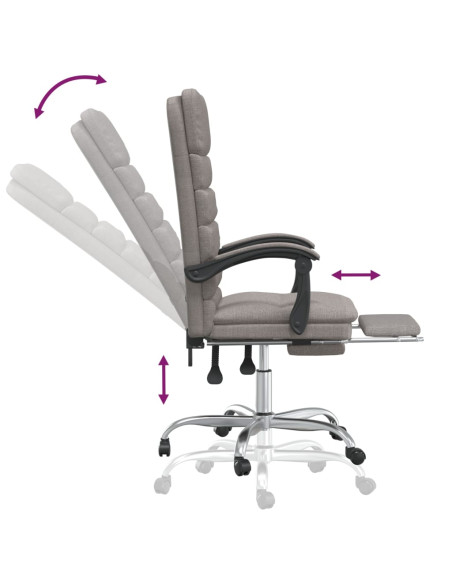 Sedia da Ufficio Massaggio Reclinabile Tortora in Tessuto