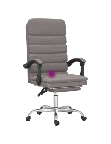 Sedia da Ufficio Massaggio Reclinabile Tortora in Tessuto