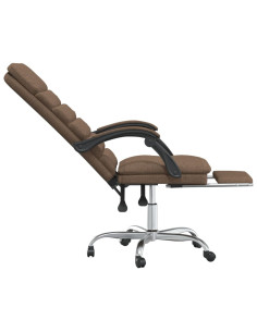 Sedia da Ufficio Massaggio Reclinabile Marrone in Tessuto
