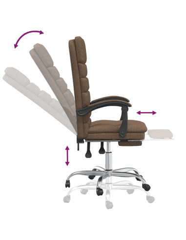 Sedia da Ufficio Massaggio Reclinabile Marrone in Tessuto