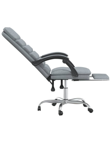 Sedia da Ufficio Massaggio Reclinabile Grigio chiaro in Tessuto