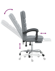 Sedia da Ufficio Massaggio Reclinabile Grigio chiaro in Tessuto 2