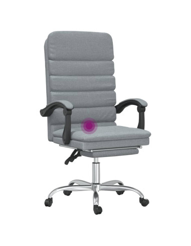 Sedia da Ufficio Massaggio Reclinabile Grigio chiaro in Tessuto