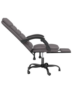 Poltrona da Ufficio Massaggiante Reclinabile Grigio Similpelle