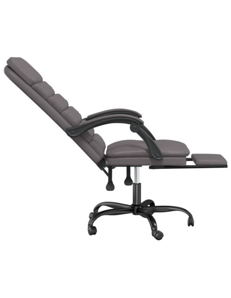 Poltrona da Ufficio Massaggiante Reclinabile Grigio Similpelle