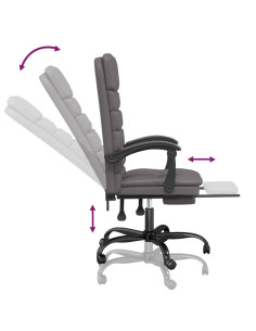 Poltrona da Ufficio Massaggiante Reclinabile Grigio Similpelle 2