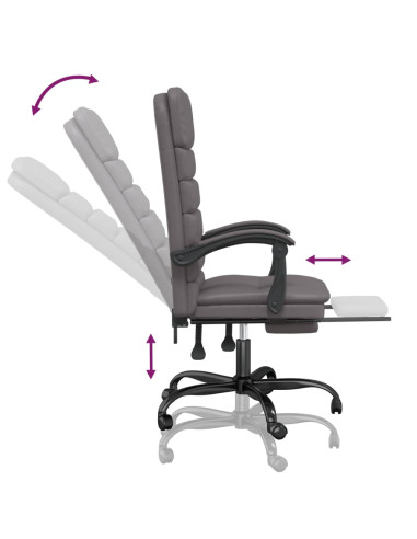 Poltrona da Ufficio Massaggiante Reclinabile Grigio Similpelle