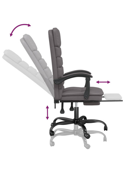 Poltrona da Ufficio Massaggiante Reclinabile Grigio Similpelle