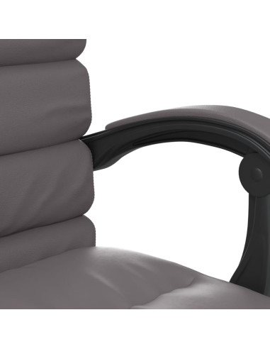 Poltrona da Ufficio Massaggiante Reclinabile Grigio Similpelle