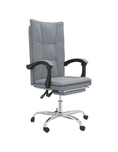 Poltrona da Ufficio Reclinabile Grigio Chiaro in Tessuto