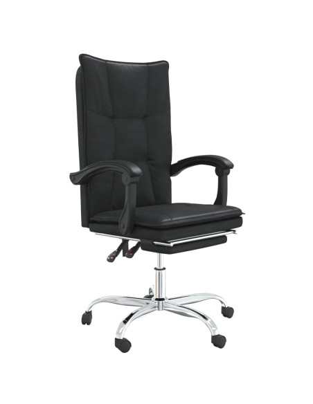 Poltrona da Ufficio Reclinabile Nera in Similpelle