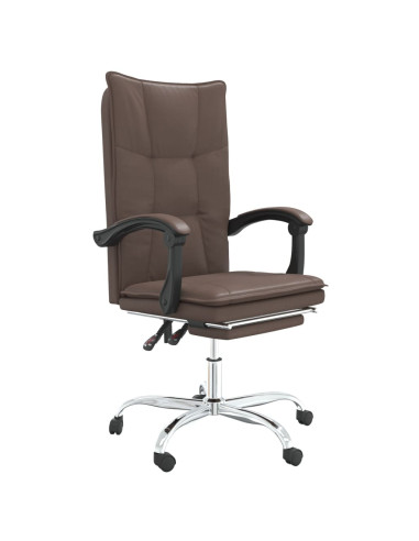 Poltrona da Ufficio Reclinabile Marrone in Similpelle