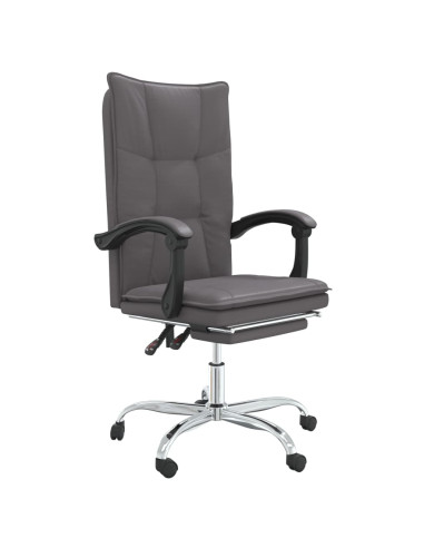 Poltrona da Ufficio Reclinabile Grigia in Similpelle