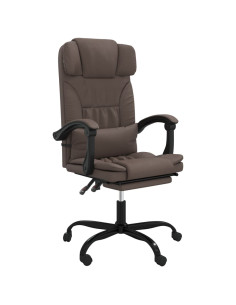 Poltrona da Ufficio Reclinabile Marrone in Similpelle