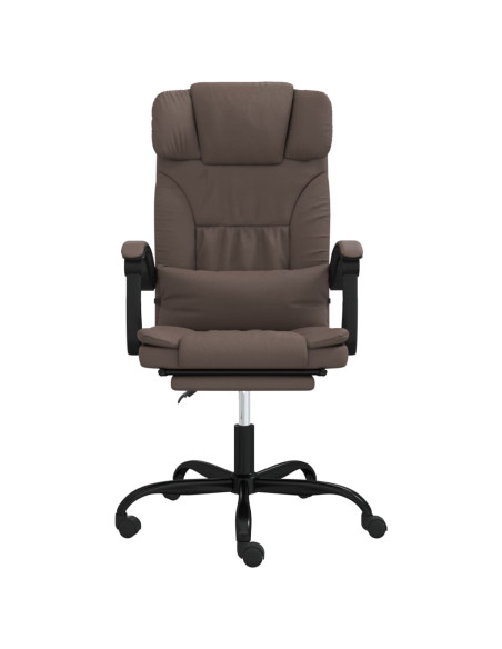 Poltrona da Ufficio Reclinabile Marrone in Similpelle