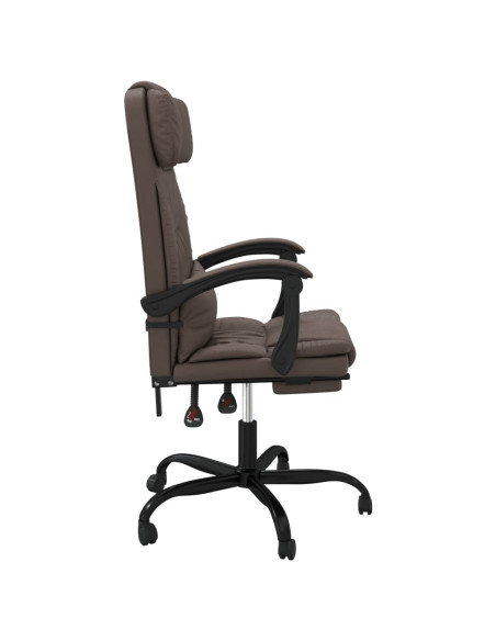 Poltrona da Ufficio Reclinabile Marrone in Similpelle