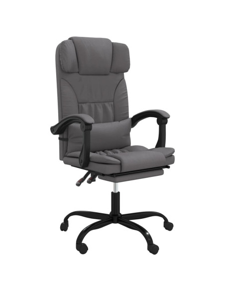 Poltrona da Ufficio Reclinabile Grigia in Similpelle