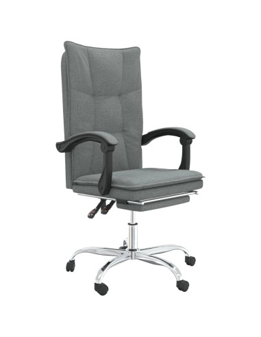 Sedia da Ufficio Reclinabile Grigio Scuro in Tessuto