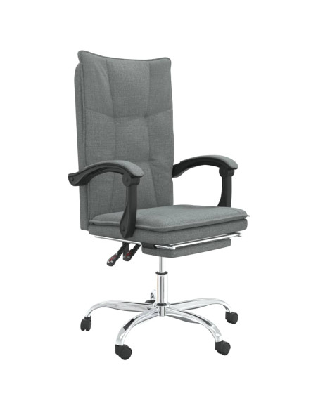 Sedia da Ufficio Reclinabile Grigio Scuro in Tessuto