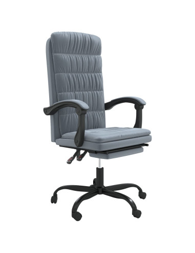 Sedia da Ufficio Reclinabile Grigio Scuro in Velluto
