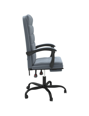 Sedia da Ufficio Reclinabile Grigio Scuro in Velluto