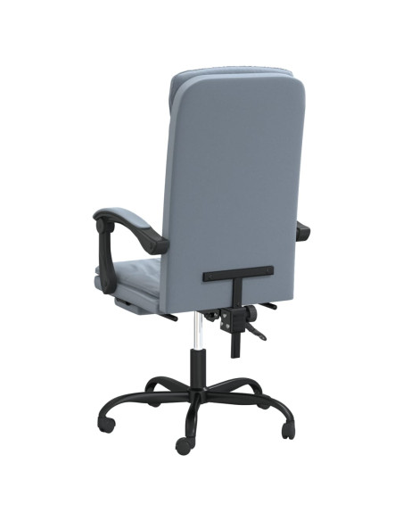 Sedia da Ufficio Reclinabile Grigio Scuro in Velluto