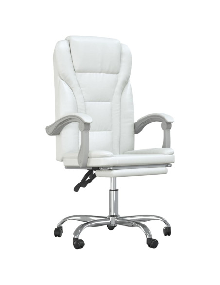 Poltrona da Ufficio Reclinabile Bianca in Similpelle