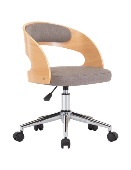Sedia da Ufficio Girevole Talpa in Legno Piegato e Tessuto