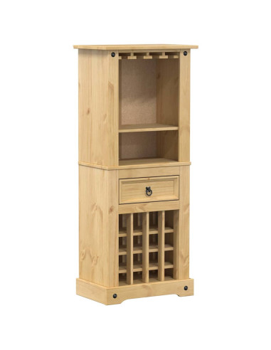 Portabottiglie Vino Corona 56x35x134,5cm Legno Massello di Pino