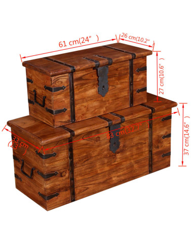 Set Bauli 2 pz in Legno Massello