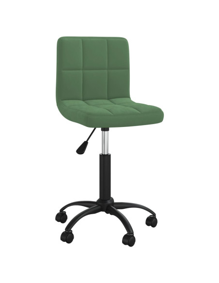 Sedia da Ufficio Girevole Verde Scuro in Velluto