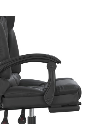Poltrona da Ufficio Massaggiante Reclinabile Nera in Similpelle