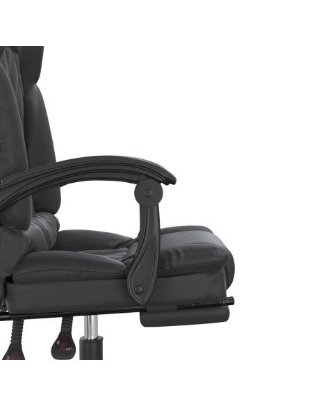 Poltrona da Ufficio Massaggiante Reclinabile Nera in Similpelle