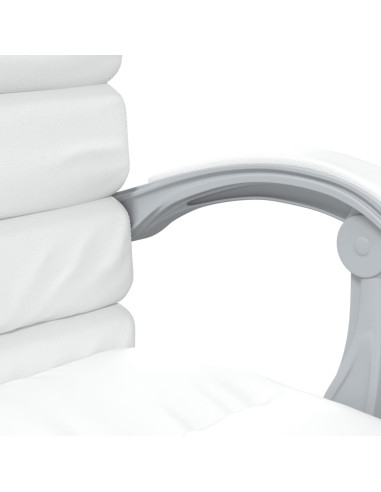 Poltrona da Ufficio Massaggiante Reclinabile Bianca Similpelle