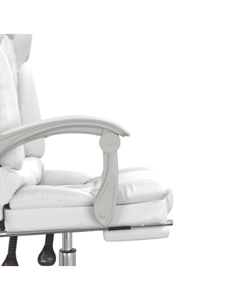 Poltrona da Ufficio Massaggiante Reclinabile Bianca Similpelle