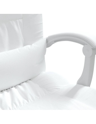 Poltrona da Ufficio Massaggiante Reclinabile Bianca Similpelle