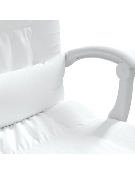 Poltrona da Ufficio Massaggiante Reclinabile Bianca Similpelle