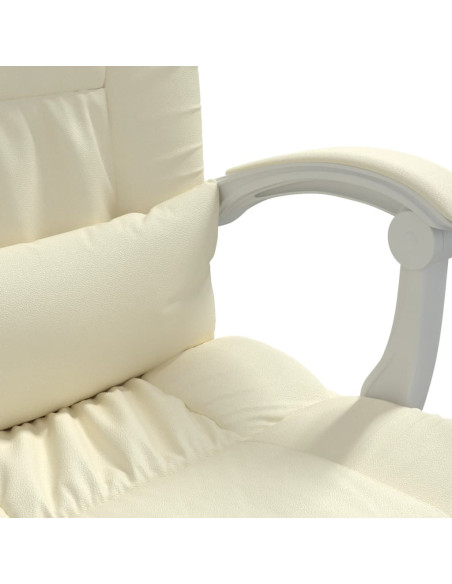 Poltrona da Ufficio Massaggiante Reclinabile Crema Similpelle