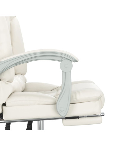 Poltrona da Ufficio Massaggiante Reclinabile Crema Similpelle